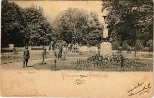 1900 Pozsony, Pressburg, Bratislava; Liget / Aupark / park (fa)