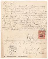 1906 Pöstyén, Pistyan, Piestany; Park részlet. 2-részes kihajtható panorámalap / Partie aus dem Kurp...