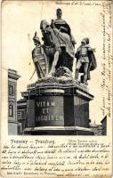 1905 Pozsony, Pressburg, Bratislava; Mária Terézia szobor. Duschinsky G. kiadása / Maria Theresia-Monument / monument, statue (fa)