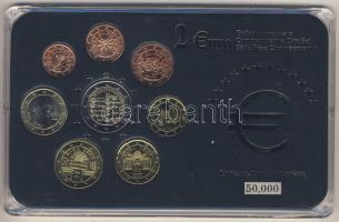 Ausztria 2002-2005. 1c-2€ 8klf db, benne 2€ alkalmi veret "50 éve írták alá az Államszerződést" kereskedői szettben T:1 Limitált példányszám!