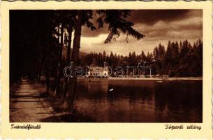 Tusnádfürdő, Baile Tusnad; Tóparti sétány / spa, lake, promenade