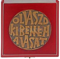 Csíkszentmihályi Róbert (1940-2021) (?) DN "Olvaszd ki bennem a vasat!" bronz emlékplakett...