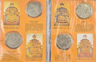 Kína DN A Csin-dinasztia 12 uralkodóját ábrázoló fém emlékérem szett, kínai és angol nyelvű gyűjtőal...