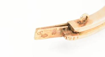 14K arany (Au) karreif opállal (ca 0,75 cts), jelzett, br: 12,24 g