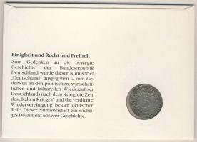 NSZK 1951. 5M érmés borítékon alkalmi bélyegzős bélyeggel, hátoldali ismertetővel T:3