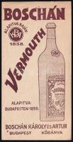 Boschán Vermouth számolócédula