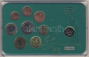 Belgium 2002-2007. 1c-2€ 8klf db + 1998. 50c aranyozva kereskedői szettben T:1 Limitált példányszám!