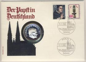 NSZK DN "II. János Pál" Ag 15,1g érmés borítékon 2 db bélyeggel, alkalmi bélyegzővel T:PP