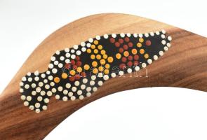 Ausztrál bumeráng, fa, jelzéssel, hibátlan, h: 47 cm