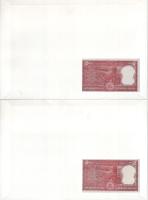 India DN 2R felbélyegzett borítékban, bélyegzéssel (5x) T:UNC
India ND 2 Rupees in envelope with st...