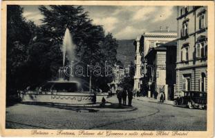 Bolzano, Bozen (Südtirol); Fontana, Palazzo del Governo e nello sfondo Hotel Bristol, automobile (EK)