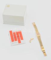 LIP vastagon aranyozott női karóra, leírással, dobozában, működik, 15x15 mm