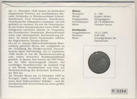 NSZK 1973. 2M "Theodor Heuss" érmés borítékon alkalmi bélyegzős bélyeggel, hátoldali ismer...