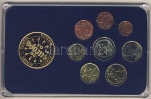 Belgium 2001-2007. 1c-2€ 8klf db + Európa 2003. "Belgium" aranyozott emlékérem k...