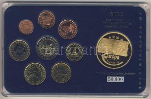 Szlovénia 2007. 1c-2€ 8klf db + Európa 2003. "Szlovénia" aranyozott emlékérem kereskedői szettben T:1,PP Limitált példányszám!