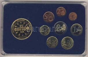 Szlovénia 2007. 1c-2€ 8klf db + Európa 2003. "Szlovénia" aranyozott emlékérem ke...