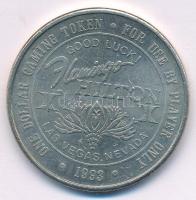 Amerikai Egyesült Államok / Las Vegas 1993. "Flamingo Hilton" fém kaszinó zseton T:XF USA / Las Vegas 1993. "Flamingo Hilton" metal casino token C:XF