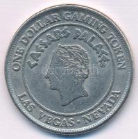 Amerikai Egyesült Államok / Las Vegas 1990. "Caesars Palace" fém kaszinó zseton T:XF USA / Las Vegas 1990. "Caesars Palace" metal casino token C:XF