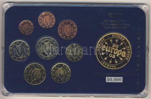 Írország 2005. 1c-2€ 8klf db + Európa 2003. "Írország" aranyozott emlékérem kereskedői szettben T:1,PP Limitált példányszám!