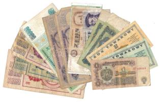 19db-os vegyes külföldi bankjegy és érme tétel, közte német, török darabok T:F
19pcs of mixed bankn...