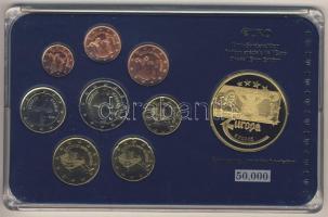 Ciprus 2008. 1c-2€ 8klf db + Európa 2003. "Ciprus" aranyozott emlékérem kereskedői szettben T:1,PP Limitált példányszám!