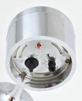 Rhythm japán retro asztali óra, felhúzós, fém és műanyag testtel, minimális kopással, működik, m: 18...