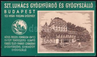 cca 1930-1940 Budapest, Szt. Lukács Gyógyfürdő és Gyógyszálló ismertető prospektusa, árjegyzékkel