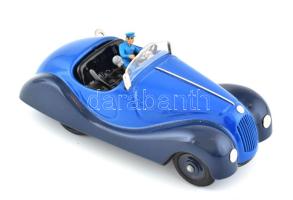 Schuco Examico 4001 fém felhúzós játékautó kulccsal, figurával, jó állapotban, díszdobozban Magyarországi gyártás / Vintage toy car with winding key. In good condition, h: 14,5 cm