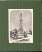 cca 1860 A kis-sztapári Pannónia szobor a Ferenc csatorna partján fametszet. Paszpartuban 14x19 cm