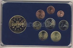 Spanyolország 2001-2008. 1c-2€ 8klf db + Európa 2003. "Spanyolország" aranyozott...