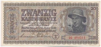 Ukrajna / Német megszállás 1942. 20K T:F Ukraine / German occupation 1942. 20 Karbowanez C:F Krause 52