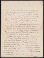 cca 1920-1940 Magyar Élet - ,,Honszeretet" fejléces levélpapírra írt levél, két oldalon, a fejl...