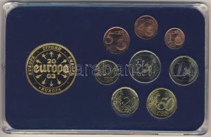 Finnország 2000-2005. 1c-2€ 8klf db + Európa 2003. "Finnország" aranyozott emlék...