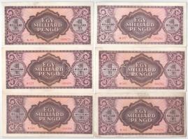 1944-1946. 10db-os látványosan elcsúszott nyomatú Vöröshadsereg és inflációs pengő tétel T:F