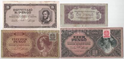 1944-1946. 10db-os látványosan elcsúszott nyomatú Vöröshadsereg és inflációs pengő tétel T:F