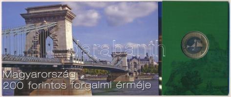 2009. 200Ft elsőnapi veret, sorszámozott "09792" díszcsomagolásban + 2006. 200Ft "FB" "Búcsú a 200Ft-os bankjegytől" T:I,1