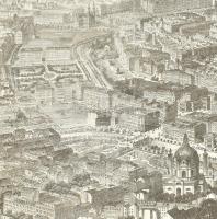 cca 1860 Bécs látképe. Nagy méretű fametszet. Paszpartuban / Woodplate view of Vienna. Large in pasp...