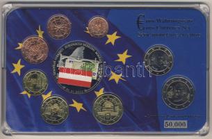 Ausztria 2002-2007. 1c-2€ 8klf db + Európa 2002. "Európai valuták" multicolor emlékérem kereskedői szettben T:1,PP Limitált példányszám!