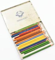 Bohemia Works Toison d'Or Colorama csehszlovák ceruzás fémdoboz, benne 18 db színes ceruzával, ...