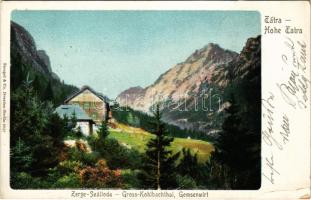 1904 Tátra, Magas-Tátra, Vysoké Tatry; Zerge szálloda / Gross Kohlbachthal, Gemsenwirt / hotel (EK)