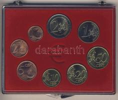 Ausztria 2002-2005. 1c-2€ 8klf db, kereskedői szettben T:1