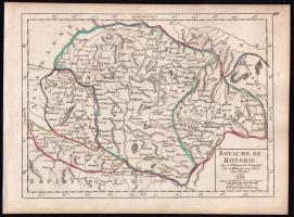 Robert de Vaugondy, Gilles, (1688-1766) . Royaume de Hongrie.Magyarország szinezett réznyomatú térképe Megjelent: Atlas Portatif Universel et Militaire Párizs, 1748-1749. 240 x 185 mm