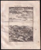 Die Stadt Ofen (Buda) látképe. Rézmetszet, papír, jelzés nélkül, Alain Manesson Mallet (1630-1706) Description de LUnivers (1683) c. művéből. Kissé foltos, 16x11 cm / View of Buda, engraving on paper, unsigned, from the book Description de LUnivers (1683) by Alain Manesson Mallet (1630-1706). A bit stained,