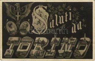 Torino, Turin; S.A.R. Elena D'Aosta, S.A.R. Duca D'Aosta / Prince Emanuele Filiberto, Duke of Aosta Italian general and his wife, coat of arms (EB)