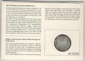 Németország 1990. 10M Ag "I. Barbarossa Frigyes" érmés borítékon, alkalmi bélyegzős bélyeg...