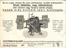 1928 Egyetemes gyalugép. Dénes B. R.T. faipari géposztálya reklámja. Budapest XIII. Váci út 98. (gyűrődés / crease)