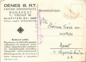 1928 Egyetemes gyalugép. Dénes B. R.T. faipari géposztálya reklámja. Budapest XIII. Váci út 98. (gyű...