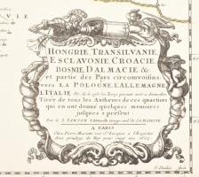 Hongrie, Transilvanie, E Sclavonie ...Magyarország és Erdély rézmetszetű térképe. Par le S. Sanson.....