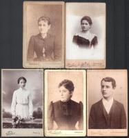 cca 1870-1910 össz 13 db keményhátú portré fotó, magyar (M. Funk/Temesvár, Brückner J/Sopron, Fodor/...
