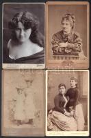 cca 1880-1910 össz 8 db nagy méretű keményhátú portré fotó, magyar (Kozmata/Bp., Kozics Ede/Pozsony ...